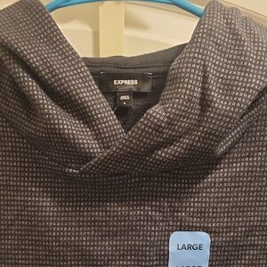 Express Charcoal and Black Patterned Hoodie Unisex